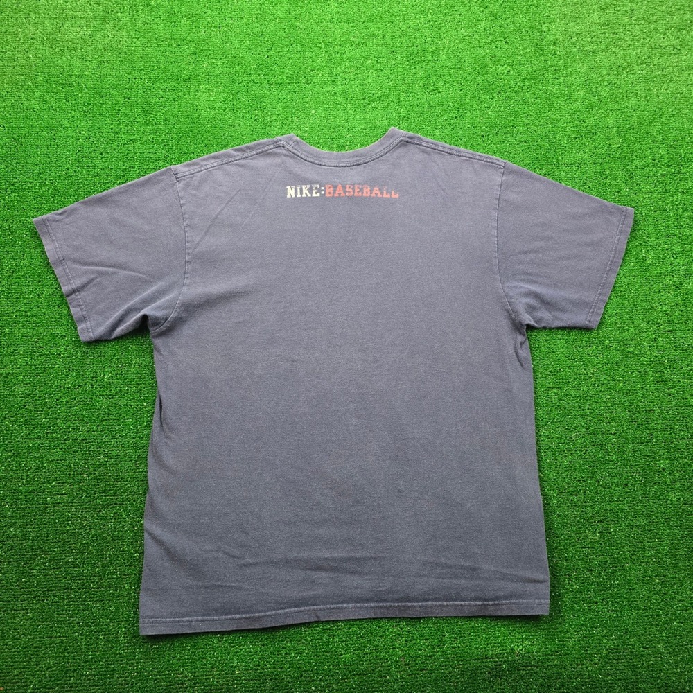 Nike Baseball Tshirt‎ Mens Large Blue Faded Vintage Y2K Graphic Sports Tee - Picture 6 of 7